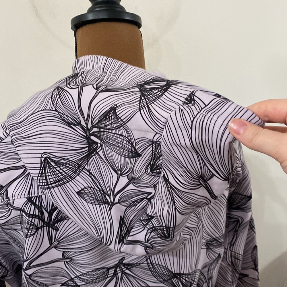 Buff Bunny core zip jacket hoodie floral sketch print in citrus lilac size XXXL - Picture 7 of 15